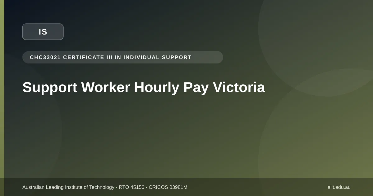 Typographic ALIT guide image about how much a support worker earns per hour in Victoria in 2026